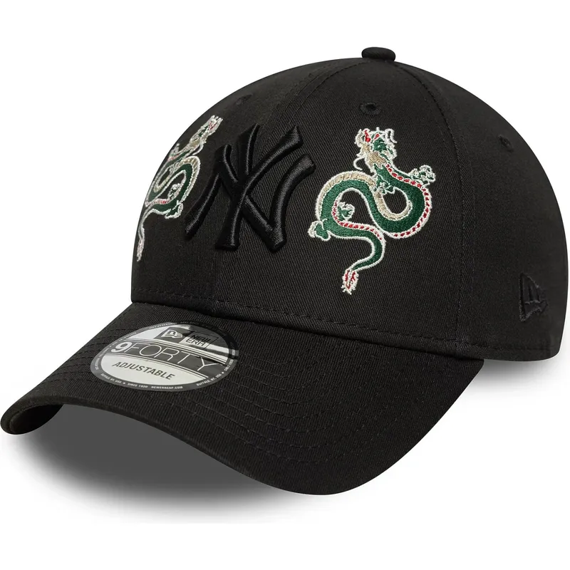 schwarze-verstellbare-curved-cap-mit-schwarzem-logo-9forty-icon-dragon-der-new-york-yankees-mlb-von-new-era