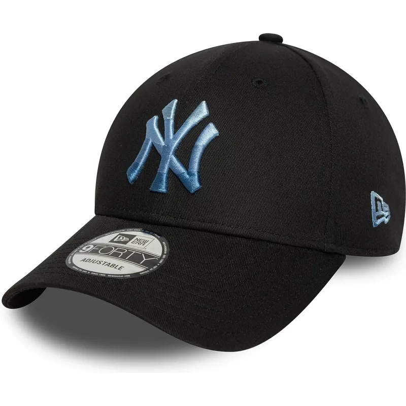 schwarze-verstellbare-curved-cap-mit-blauem-logo-9forty-ombre-infill-der-new-york-yankees-mlb-von-new-era