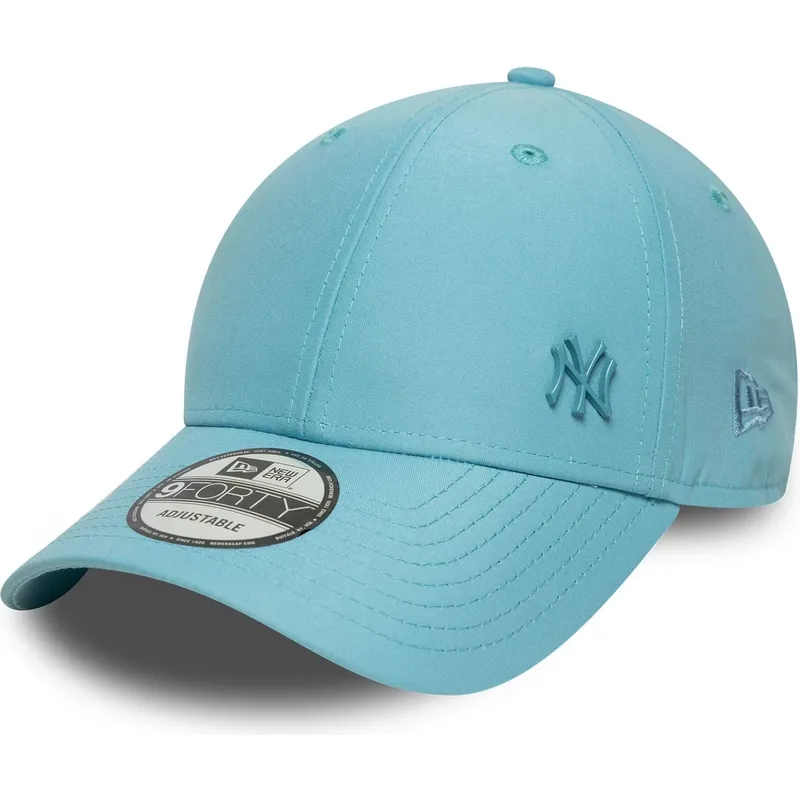 hellblaue-verstellbare-curved-cap-mit-blauem-logo-9forty-tonal-flawless-der-new-york-yankees-mlb-von-new-era