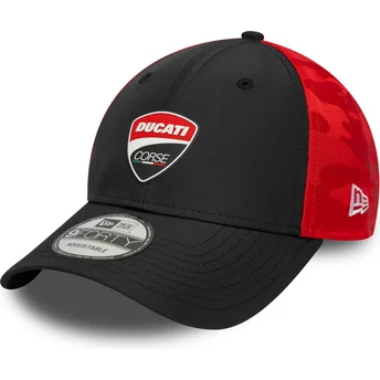Gorra curva negra y roja ajustable 9FORTY Logo de Ducati Motor MotoGP de New Era