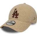beige-justerbar-bojd-keps-med-brunt-logo-9forty-borg-los-angeles-dodgers-mlb-fran-new-era