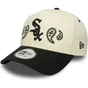 chicago-white-sox-mlb-new-era-snapback-a-frame-paisley-beige-und-schwarz-curved-cap