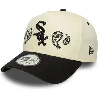 Beige och svart A Frame Paisley snapback-keps med böjd skärm från Chicago White Sox MLB av New Era