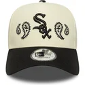 chicago-white-sox-mlb-new-era-snapback-a-frame-paisley-beige-und-schwarz-curved-cap