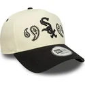 chicago-white-sox-mlb-new-era-snapback-a-frame-paisley-beige-und-schwarz-curved-cap