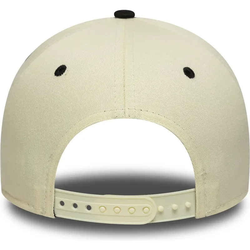 beige-und-schwarze-gebogene-kappe-snapback-a-frame-paisley-von-chicago-white-sox-mlb-von-new-era