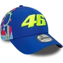 blaue-snapback-kappe-mit-gebogenem-schirm-9forty-fanwear-von-valentino-rossi-vr46-motogp-von-new-era