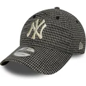 gorra-curva-negra-ajustable-9twenty-houndstooth-de-new-york-yankees-mlb-de-new-era