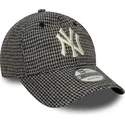 gorra-curva-negra-ajustable-9twenty-houndstooth-de-new-york-yankees-mlb-de-new-era