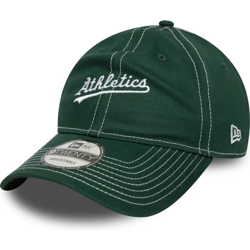 cap-ivelt-zelen-reguliruema-lenta-9twenty-contrast-stitch-oakland-athletics-mlb-new-era