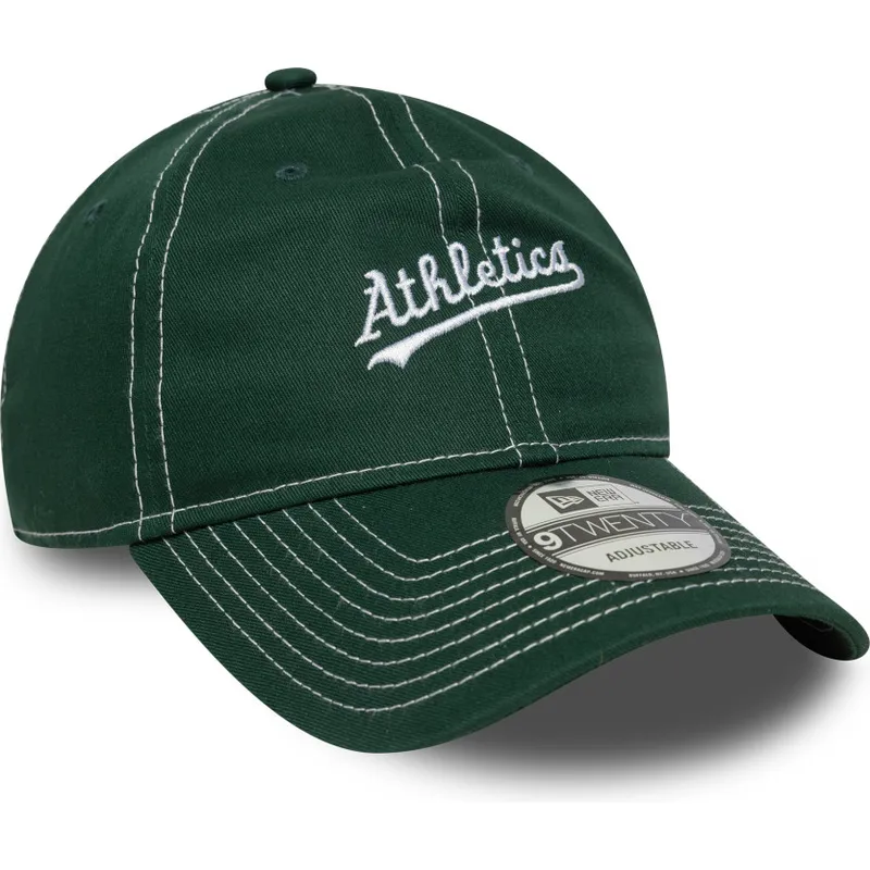 cap-ivelt-zelen-reguliruema-lenta-9twenty-contrast-stitch-oakland-athletics-mlb-new-era