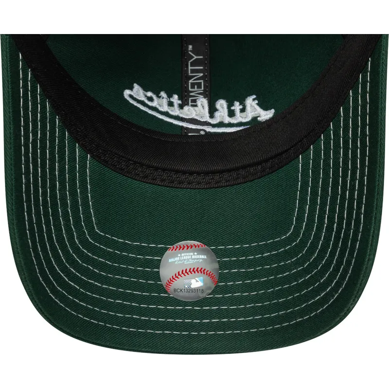 cap-ivelt-zelen-reguliruema-lenta-9twenty-contrast-stitch-oakland-athletics-mlb-new-era