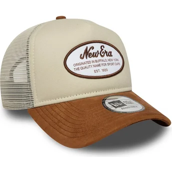 New Era brun truckerkeps A Frame Suede Oval Patch