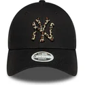 new-era-curved-brim-women-9forty-leopard-infill-new-york-yankees-mlb-black-adjustable-cap