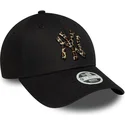 new-era-curved-brim-women-9forty-leopard-infill-new-york-yankees-mlb-black-adjustable-cap