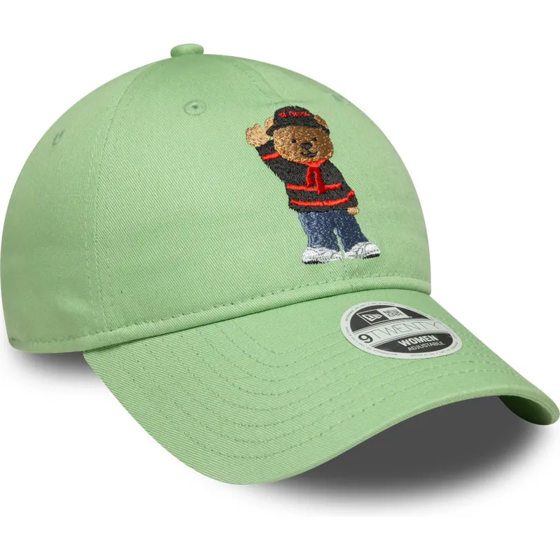 grune-hellgrune-verstellbare-curved-cap-fur-damen-9twenty-bear-von-ac-milan-serie-a-von-new-era