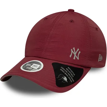 New Era Curved Brim Women Open Back Flawless New York Yankees MLB Maroon Adjustable Cap