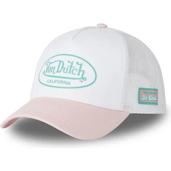 Trucker-Cap weiß und rosa 3D PI von Von Dutch