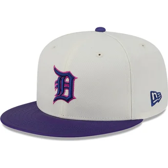 59FIFTY CLR DVLP beige-violette Flat Cap der Detroit Tigers MLB von New Era