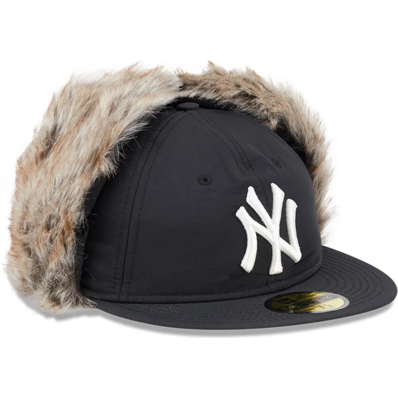 schwarze-enganliegende-59fifty-winter-dog-ear-flatcap-der-new-york-yankees-mlb-von-new-era