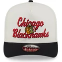 beige-und-schwarze-snapback-kappe-9fifty-a-frame-chainstitch-der-chicago-blackhawks-nhl-von-new-era