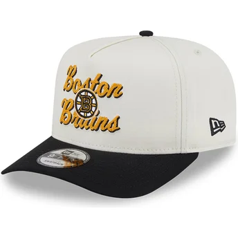 Boston Bruins NHL New Era 9FIFTY A Frame Chainstitch Snapback-Kappe beige und schwarz