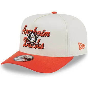 Beige und orangefarbene Snapback-Kappe 9FIFTY A Frame Chainstitch der Anaheim Ducks NHL von New Era