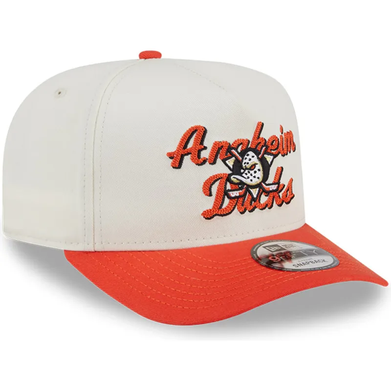 beige-und-orange-gebogene-snapback-kappe-9fifty-a-frame-chainstitch-der-anaheim-ducks-nhl-von-new-era