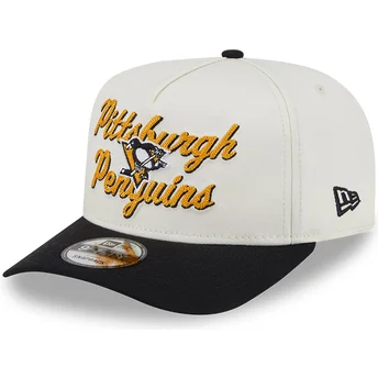 Beige und schwarze Snapback-Kappe 9FIFTY A Frame Chainstitch der Pittsburgh Penguins NHL von New Era