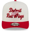 beige-und-rote-gebogene-kappe-snapback-9fifty-a-frame-chainstitch-von-detroit-red-wings-nhl-von-new-era