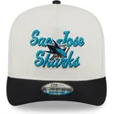 san-jose-sharks-nhl-9fifty-a-frame-chainstitch-snapback-kappe-beige-und-schwarz-von-new-era
