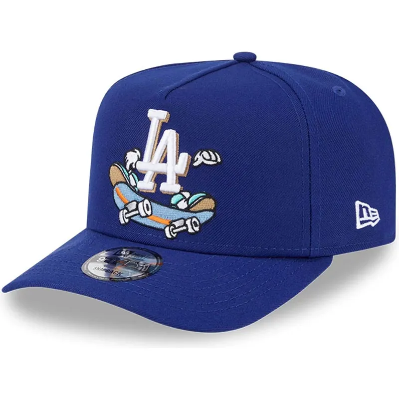 blaue-gebogene-snapback-kappe-9fifty-a-frame-cartoon-der-los-angeles-dodgers-mlb-von-new-era