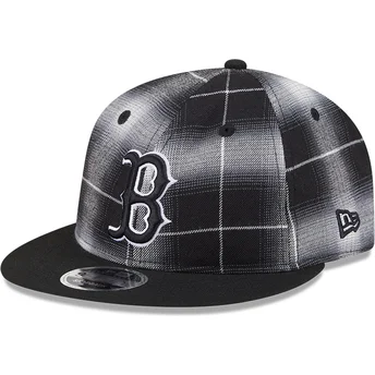 Boston Red Sox MLB New Era 9FIFTY Retro Crown Plaid Schwarze Snapback-Kappe