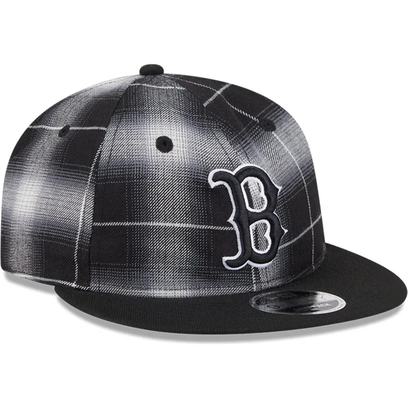schwarze-flache-snapback-kappe-9fifty-retro-crown-plaid-der-boston-red-sox-mlb-von-new-era