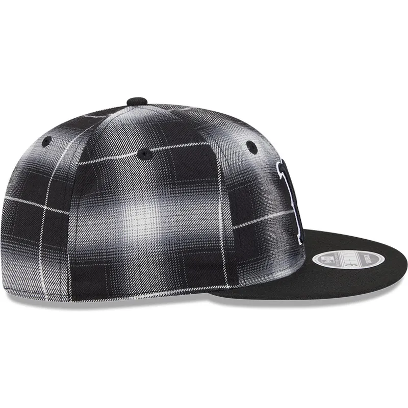 svart-platt-snapback-keps-9fifty-retro-crown-plaid-fran-boston-red-sox-mlb-av-new-era