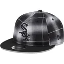 schwarze-snapback-kappe-9fifty-retro-crown-plaid-der-chicago-white-sox-mlb-von-new-era