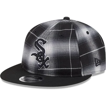 Schwarze Snapback-Kappe 9FIFTY Retro Crown Plaid der Chicago White Sox MLB von New Era