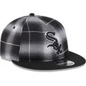 schwarze-snapback-kappe-9fifty-retro-crown-plaid-der-chicago-white-sox-mlb-von-new-era