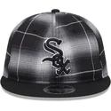 schwarze-snapback-kappe-9fifty-retro-crown-plaid-der-chicago-white-sox-mlb-von-new-era