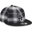 schwarze-snapback-kappe-9fifty-retro-crown-plaid-der-los-angeles-dodgers-mlb-von-new-era