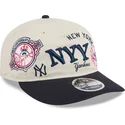 new-era-new-york-yankees-mlb-9fifty-retro-crown-scatter-snapback-kappe-mit-gebogenem-schirm-in-beige-und-marineblau
