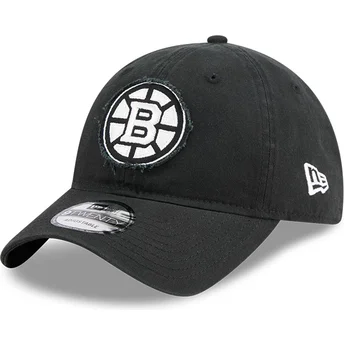 Schwarze verstellbare 9TWENTY Curved Cap Boston Bruins NHL von New Era