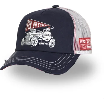 Sapkák ívelt sötétkék snapback CREW26 Von Dutch