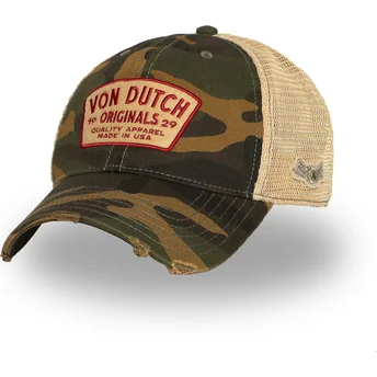 Von Dutch MAC10 Camouflage und Beige Trucker Cap