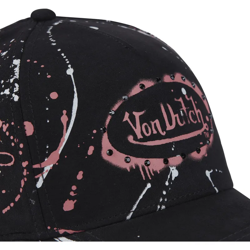 svart-och-rosa-bojd-keps-snapback-imag-p-fran-von-dutch