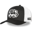 schwarze-und-weisse-trucker-kappe-the-mystery-machine-sd3-van-scooby-doo-von-capslab