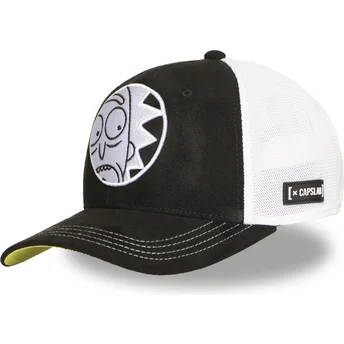 Schwarz-weiße Trucker-Kappe Rick Sanchez REM6 GLO Rick und Morty von Capslab