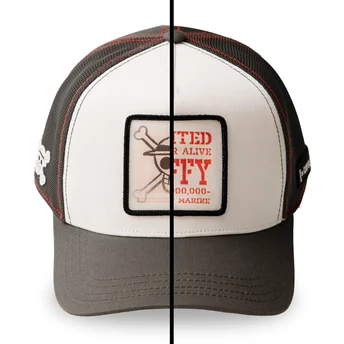Weiß-schwarze Trucker-Kappe Monkey D. Luffy OP6 SKU One Piece von Capslab