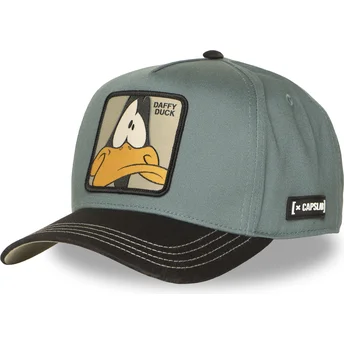Grüne und schwarze Snapback-Cap mit gebogenem Schirm Daffy Duck LOO12 DAF2 Looney Tunes von Capslab