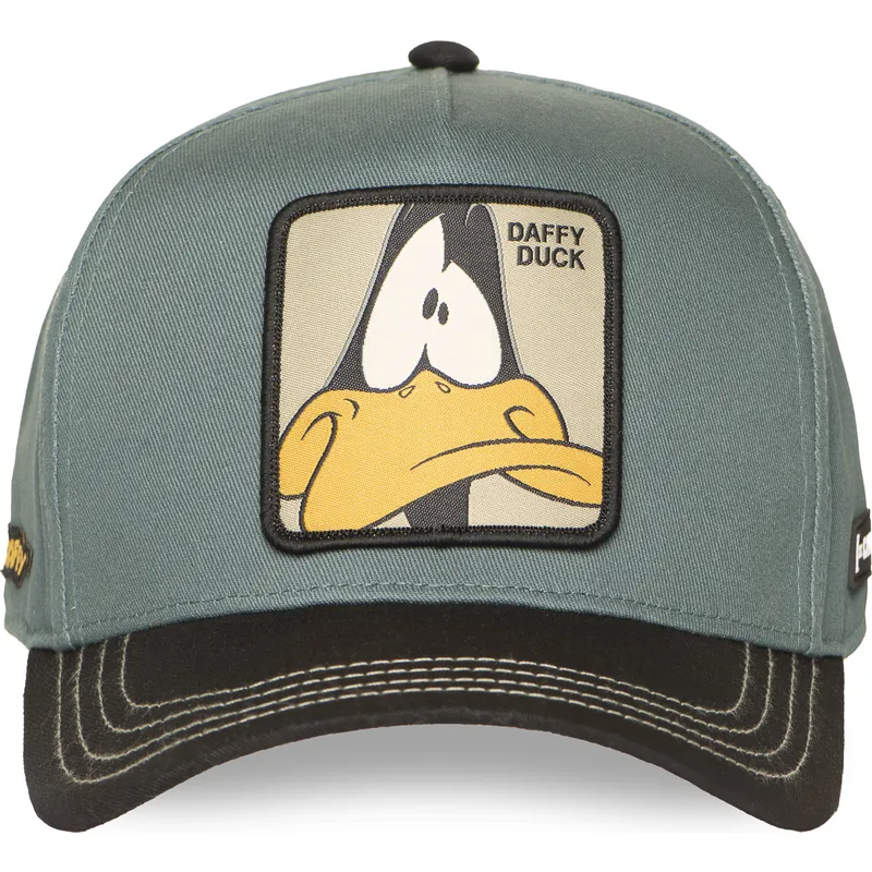 grune-und-schwarze-gebogene-snapback-kappe-daffy-duck-loo12-daf2-looney-tunes-von-capslab